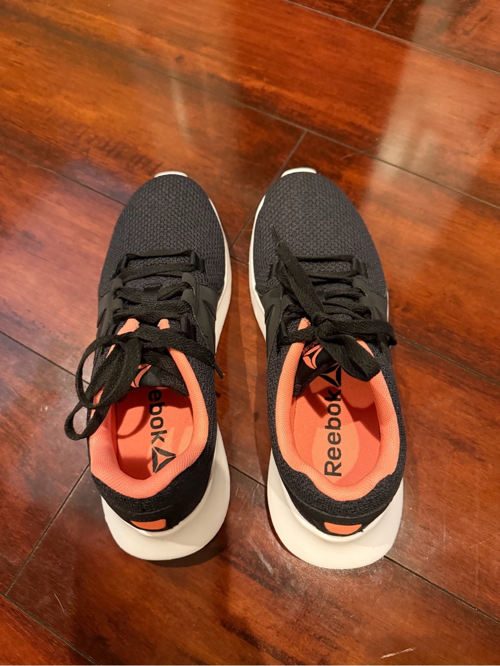 Reebok Women's Black & Coral Athletic Running Sneakers, NWOB, SZ 7.5